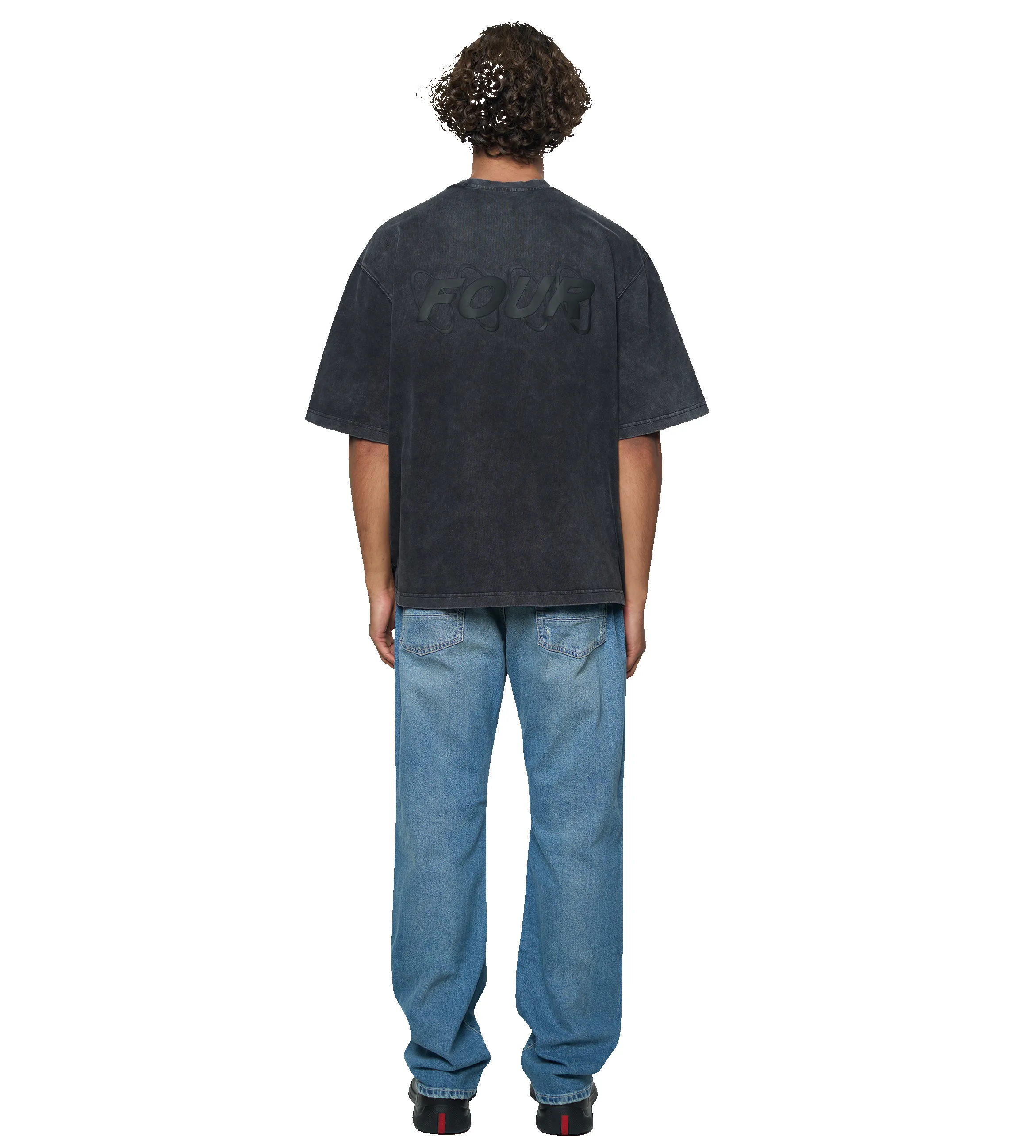 Circles Boxy T-Shirt Washed Black sold by FOUR Amsterdam product image thumbnail 2