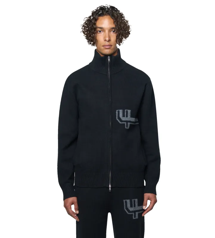 Knitted Zip Up Black/ Dark Grey sold by FOUR Amsterdam