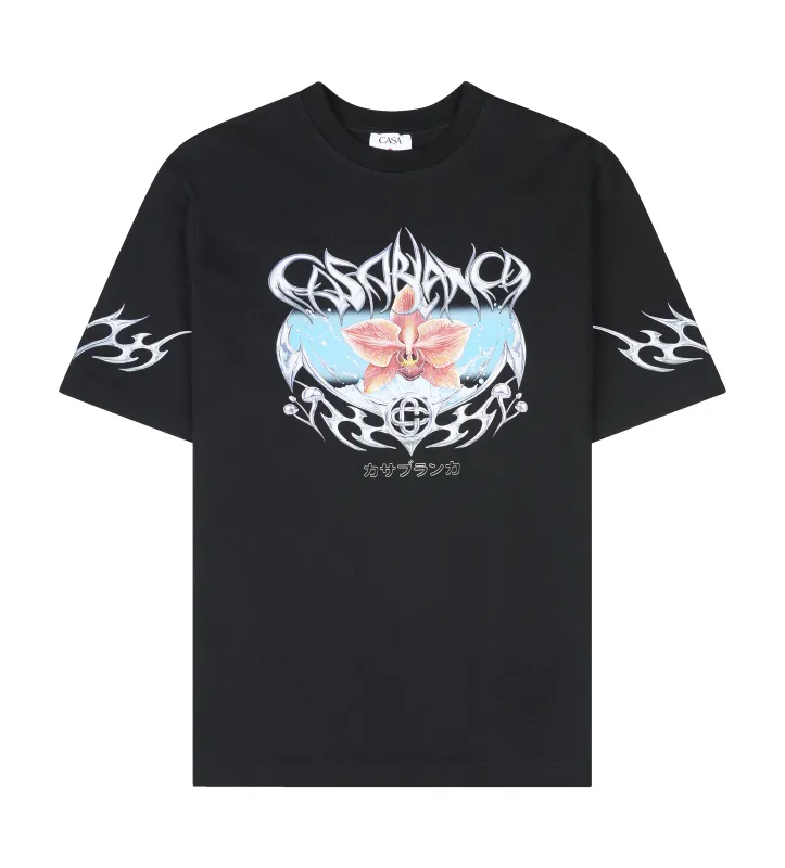 Casablanca Blades Printed Oversized T-Shirt in Black sold by FOUR Amsterdam