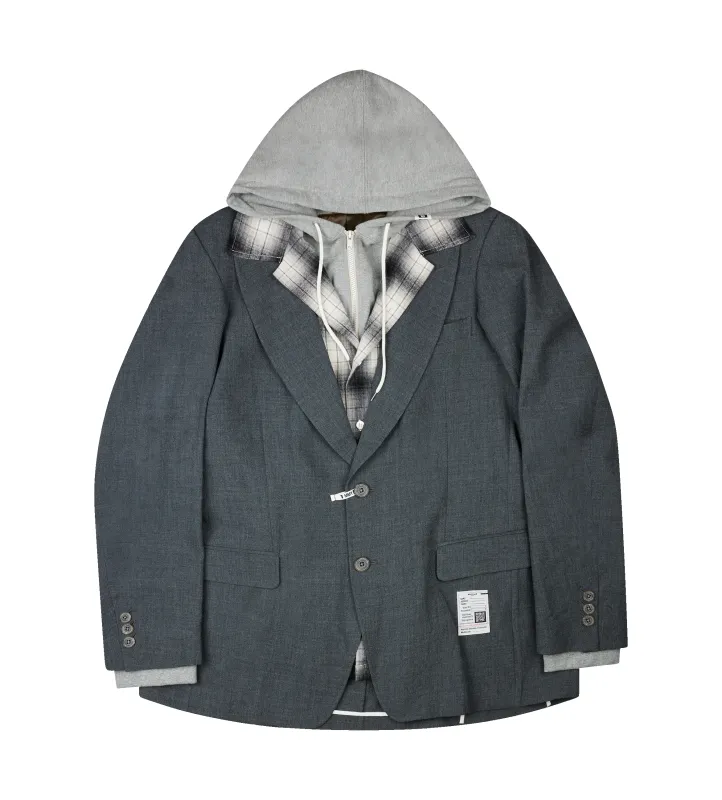 Maison Mihara Yasuhiro Triple Layered Blazer in Gray sold by FOUR Amsterdam