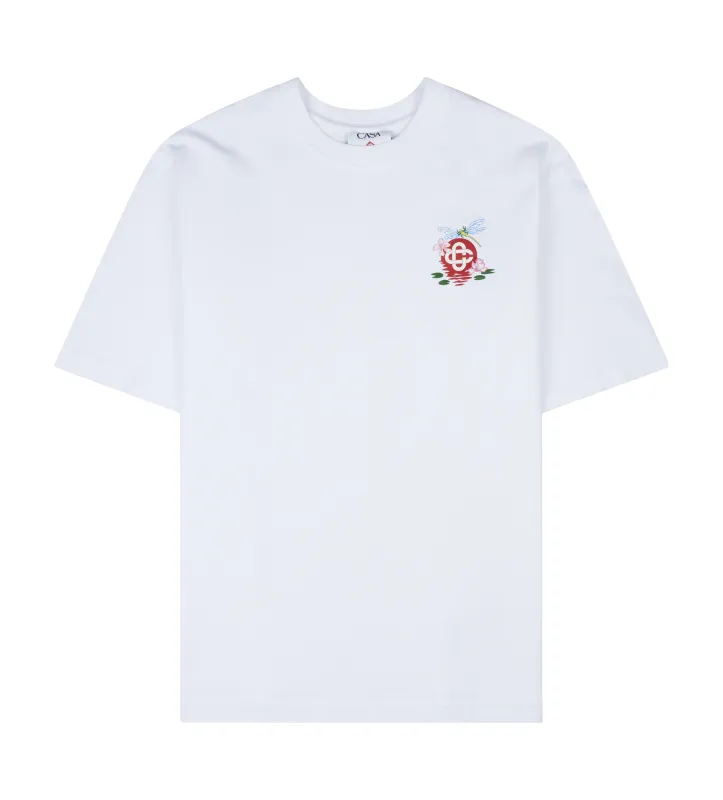 Casablanca Dragonfly Logo T-Shirt in White sold by FOUR Amsterdam