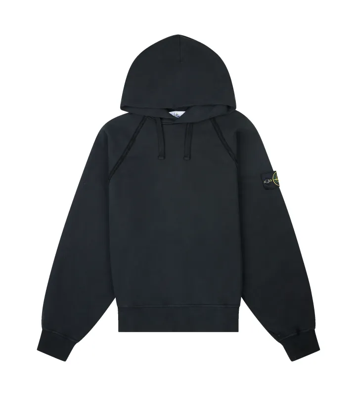 Stone Island Oversized Hooded Sweatshirt in Black sold by FOUR Amsterdam
