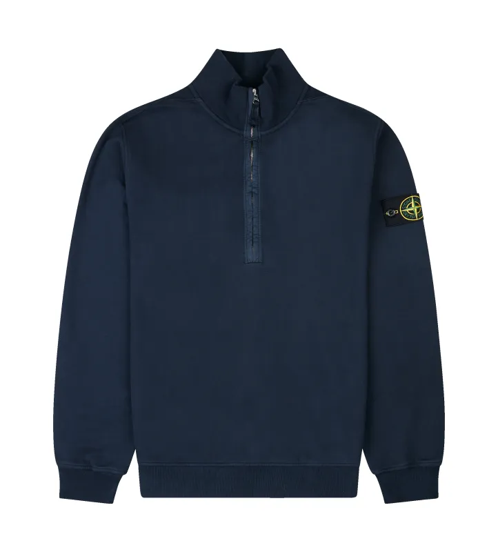 Stone Island Half-Zip Sweatshirt in Navy Blue sold by FOUR Amsterdam