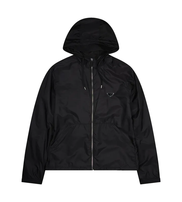 Prada Re-Nylon Hooded Jacket in Black made by Prada