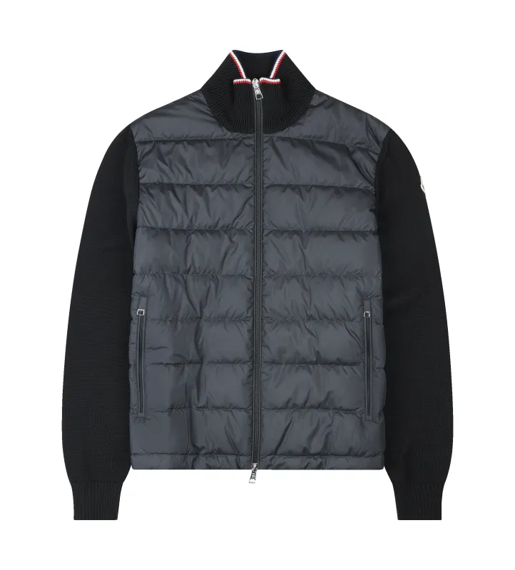 Moncler Padded Zip-Up Cotton Cardigan in Black sold by FOUR Amsterdam