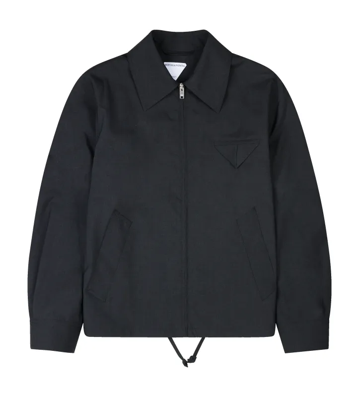 Bottega Veneta Fine Wool Kimono Blouson in Charcoal Melange sold by FOUR Amsterdam