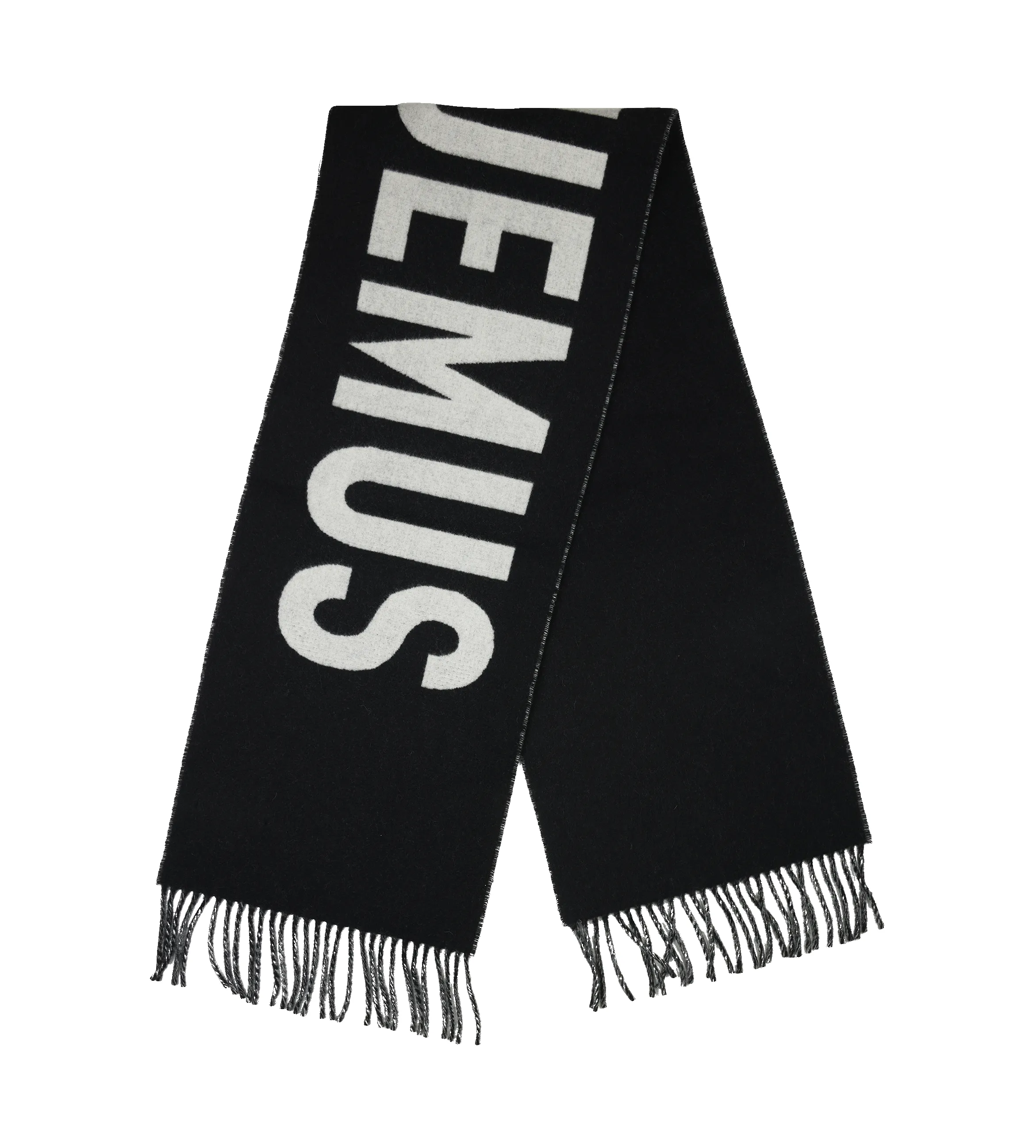 Jacquemus Wool Scarf with Logo & Fringes in Black sold by FOUR Amsterdam product image thumbnail 2