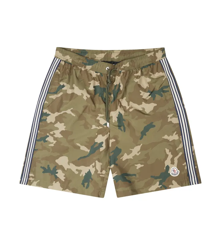Moncler Printed Swim Shorts in Forest Print sold by FOUR Amsterdam
