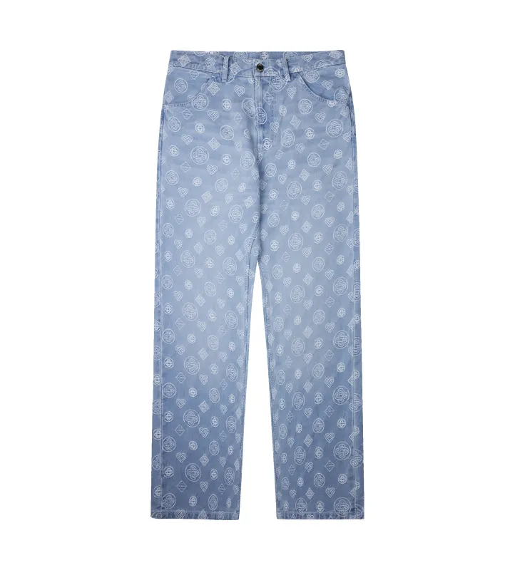 Casablanca Denim Monogram Relaxed Fit Jeans in Blue sold by FOUR Amsterdam