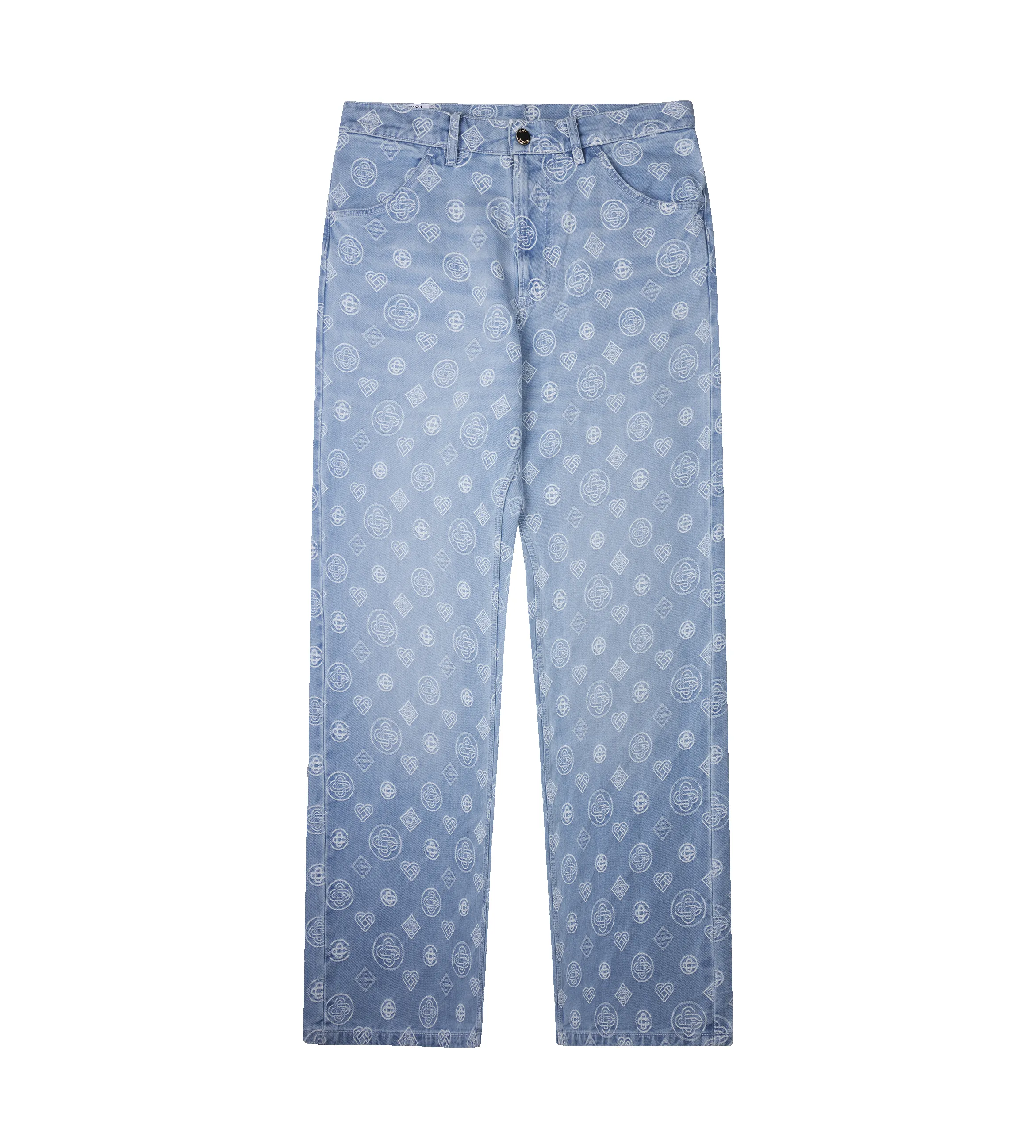 Casablanca Denim Monogram Relaxed Fit Jeans in Blue sold by FOUR Amsterdam