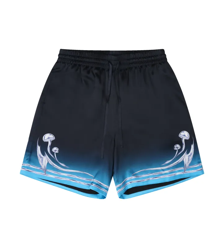 Casablanca Blades Silk Satin Shorts in Black sold by FOUR Amsterdam