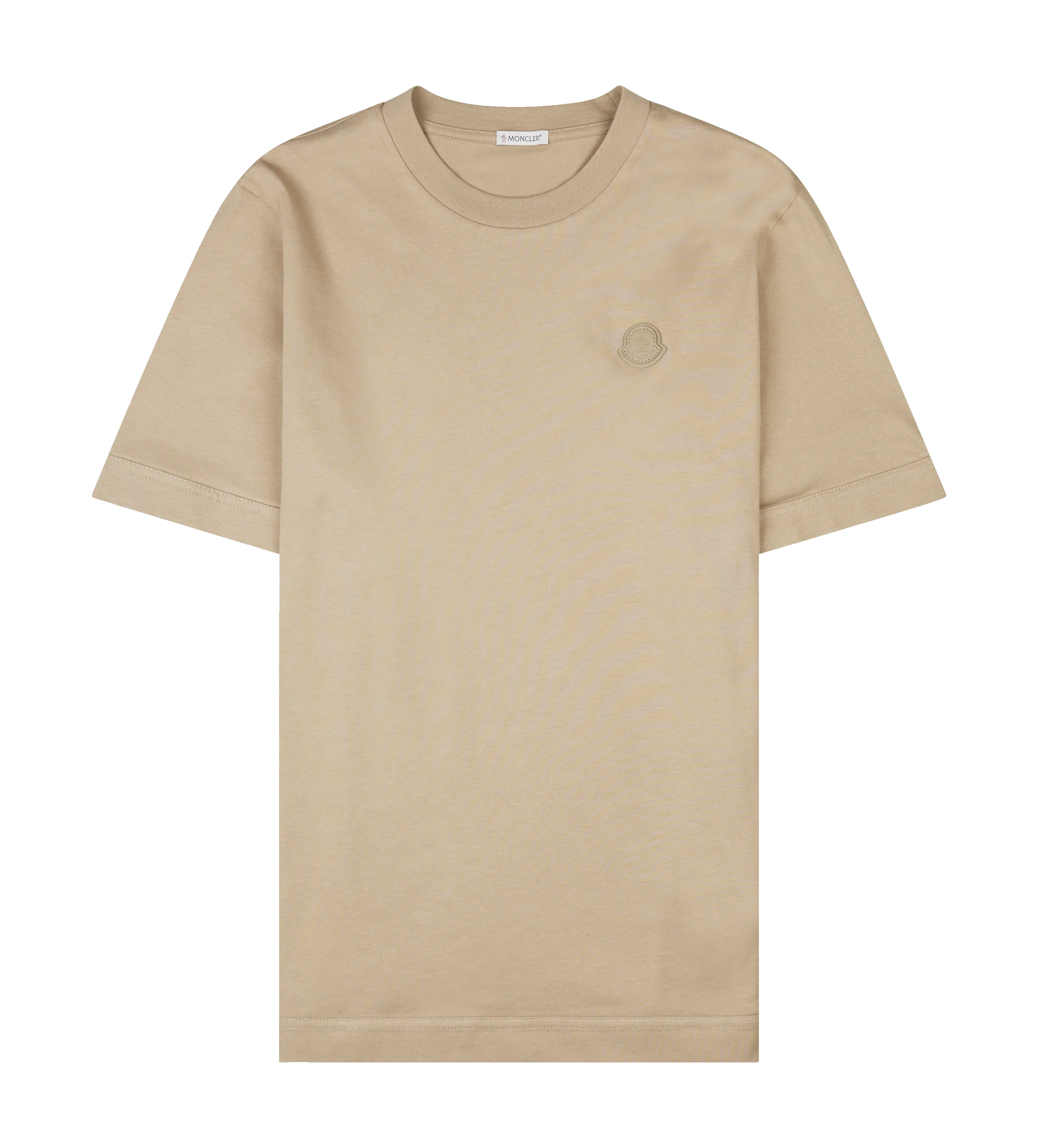 Moncler Logo Patch Cotton T-Shirt in Light Beige sold by FOUR Amsterdam