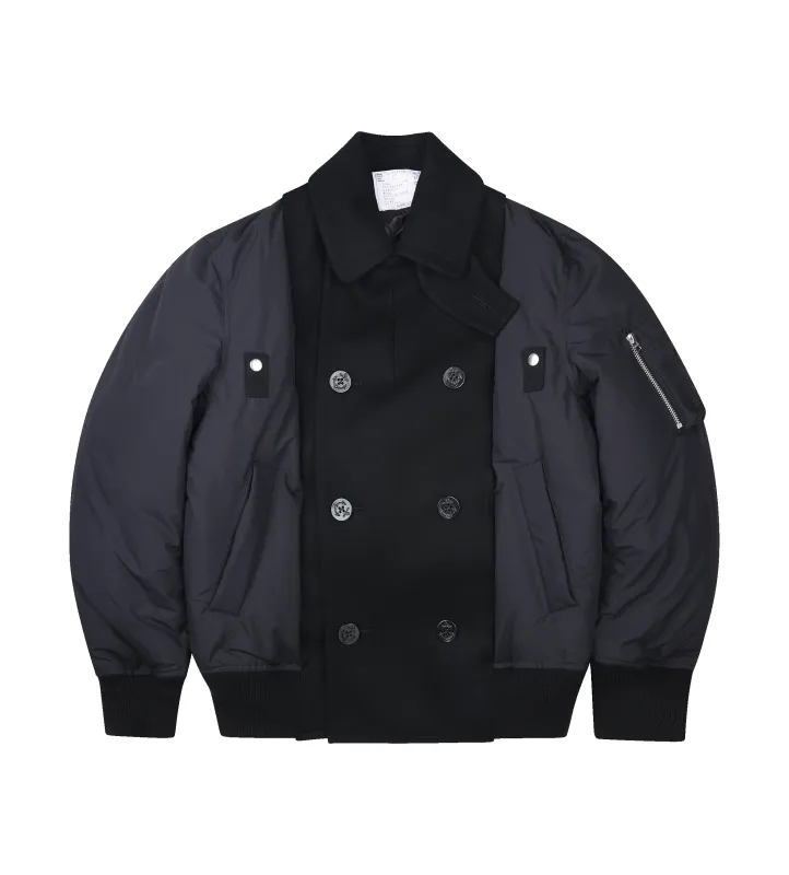 Sacai double-breasted wool Puffer Jacket sold by FOUR Amsterdam