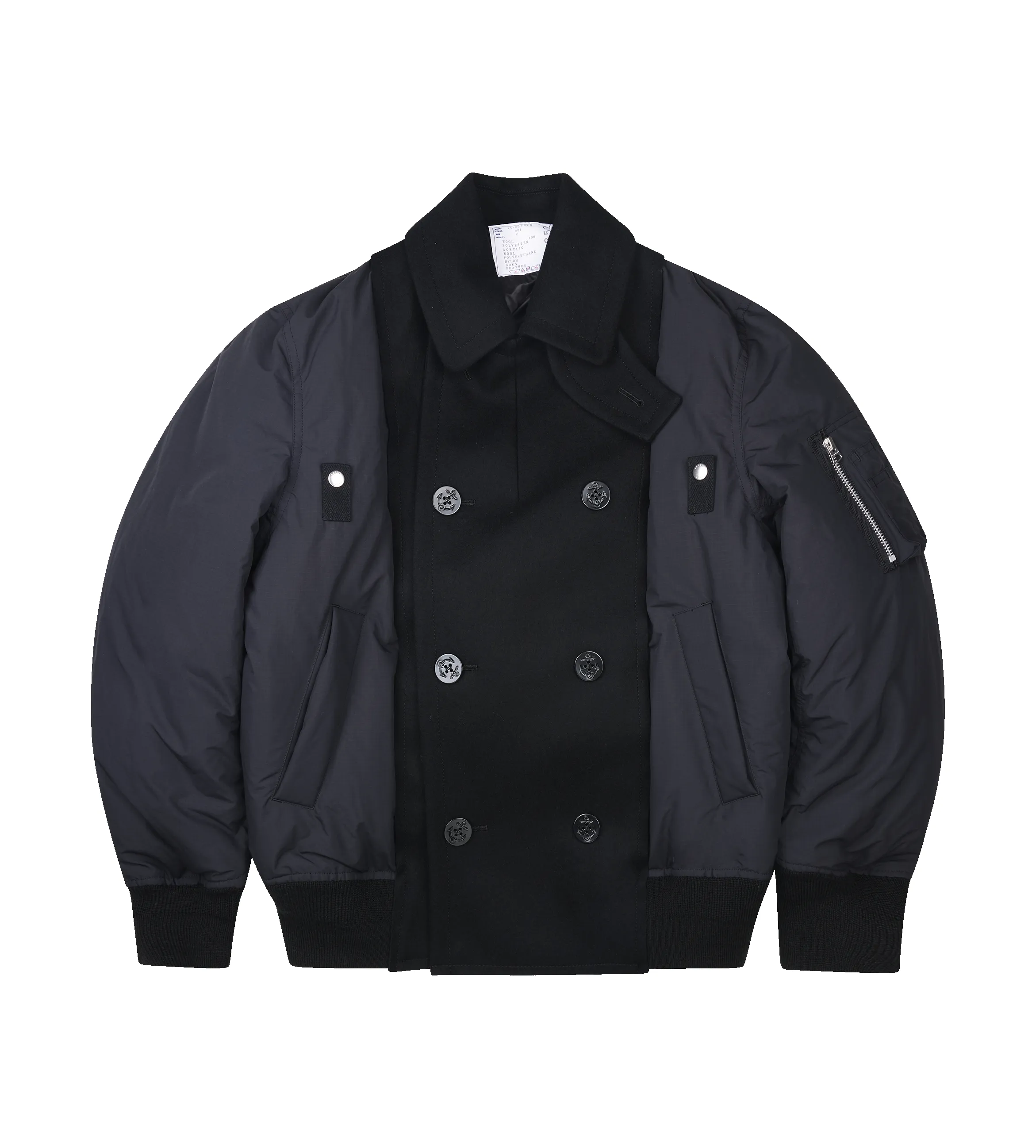 Sacai double-breasted wool Puffer Jacket sold by FOUR Amsterdam