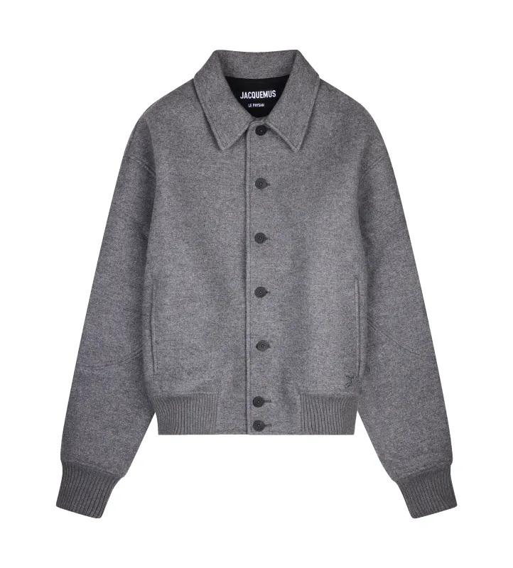 Jacquemus The Feltro Bomber Jacket in Grey sold by FOUR Amsterdam