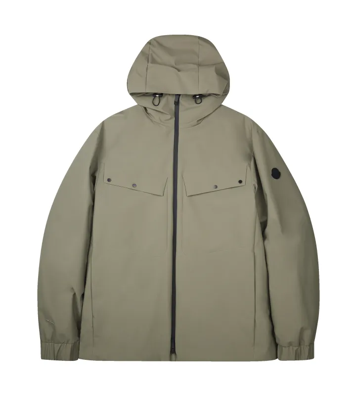 Moncler Escurays Hooded Short Down Jacket in Olive Green sold by FOUR Amsterdam