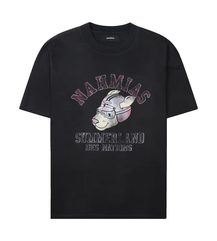 Nahmias Des Nations Boxy T-Shirt in Black made by FOUR Amsterdam