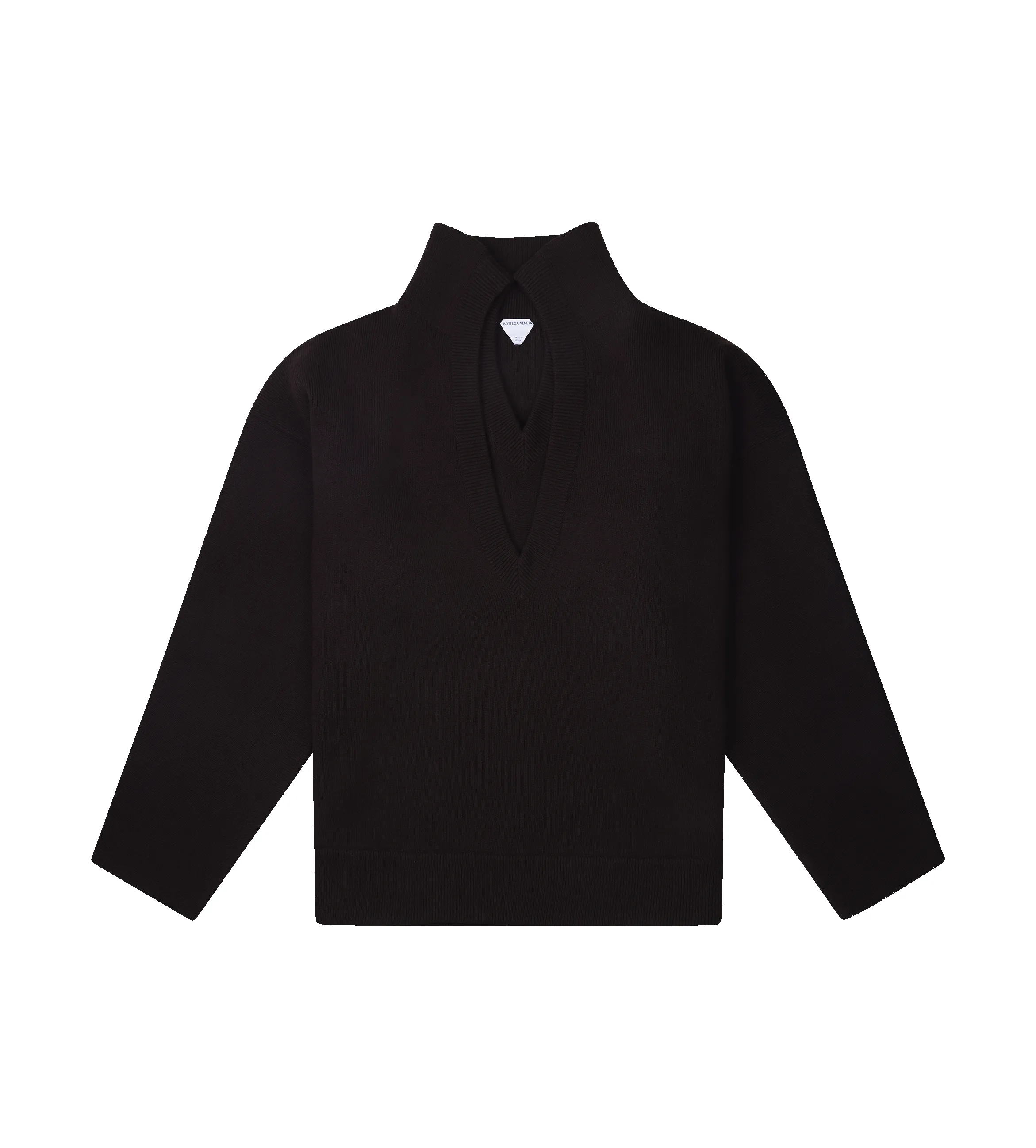 Bottega Veneta Compact Wool Sweater in Ebony Brown sold by FOUR Amsterdam