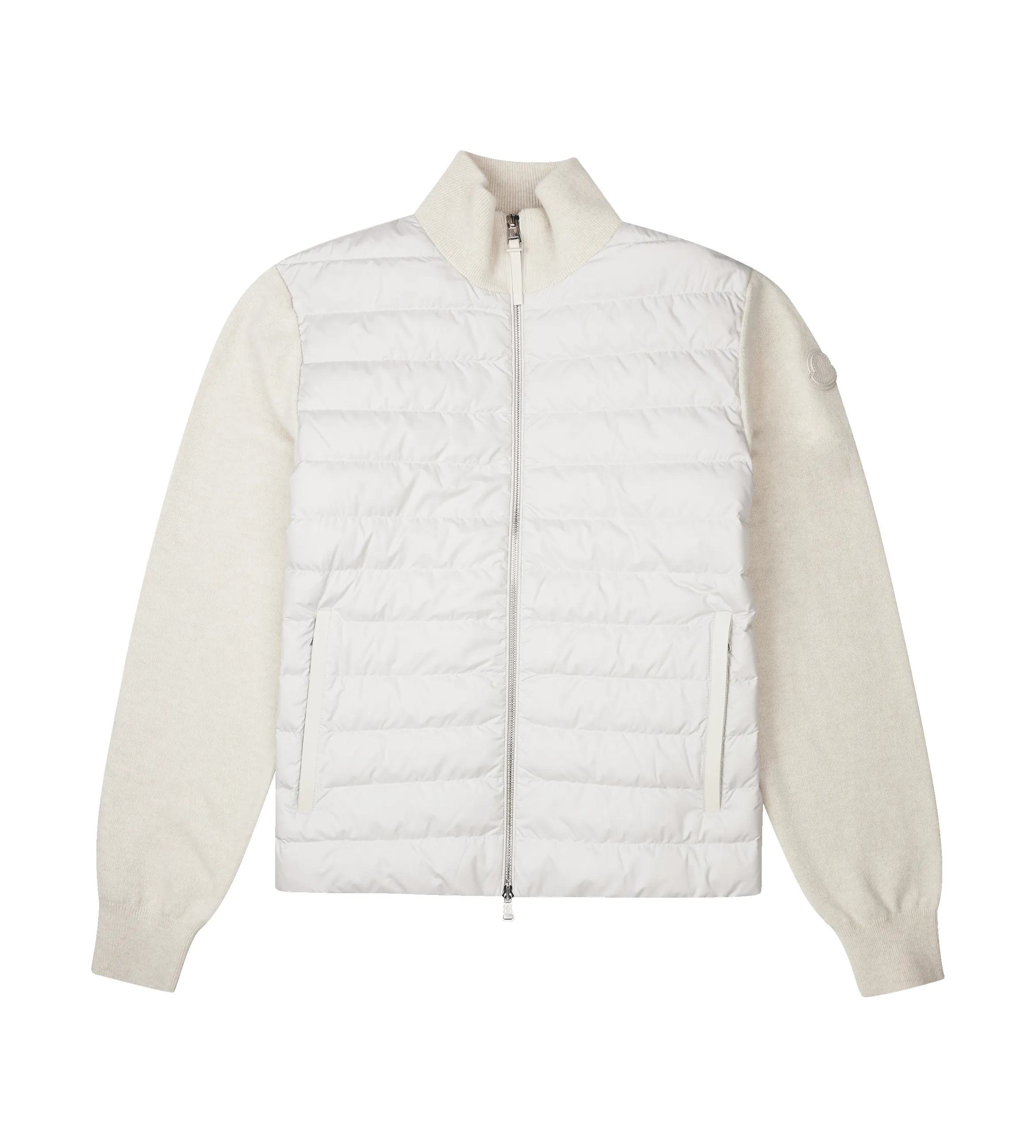 Moncler Padded Wool & Cashmere Zip-Up Cardigan in White sold by FOUR Amsterdam