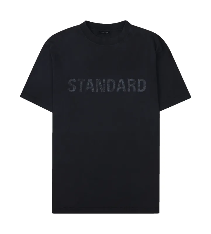 Balenciaga Standard T-Shirt Regular Fit Faded Dry Jersey in Black sold by FOUR Amsterdam
