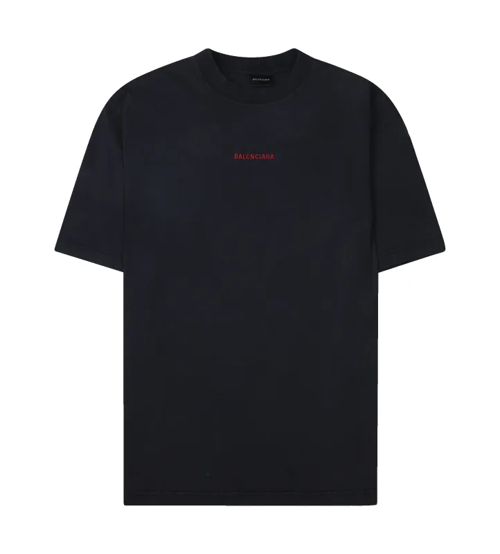 Balenciaga Back T-Shirt Medium Fit Faded Dry Jersey in Faded Black/Red sold by FOUR Amsterdam