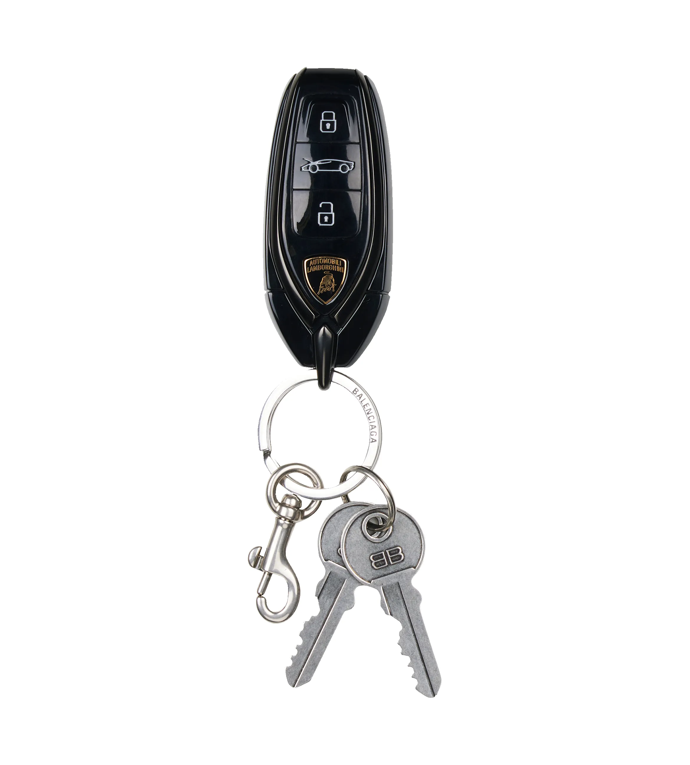 Balenciaga x Automobili Lamborghini Car Key Charm in Silver/Black sold by FOUR Amsterdam