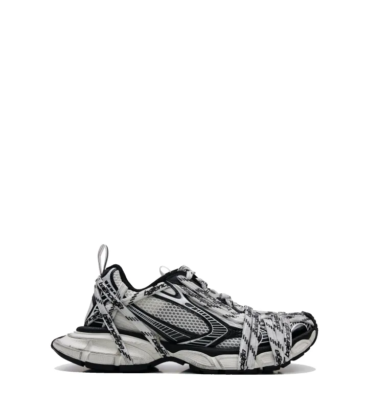 Balenciaga Men’s 3XL Extreme Laces Logo Sneaker in White/Black sold by FOUR Amsterdam