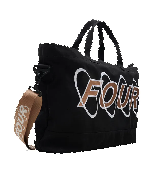 Circles Embroidery Shopper Cappuccino sold by FOUR Amsterdam product image thumbnail 2