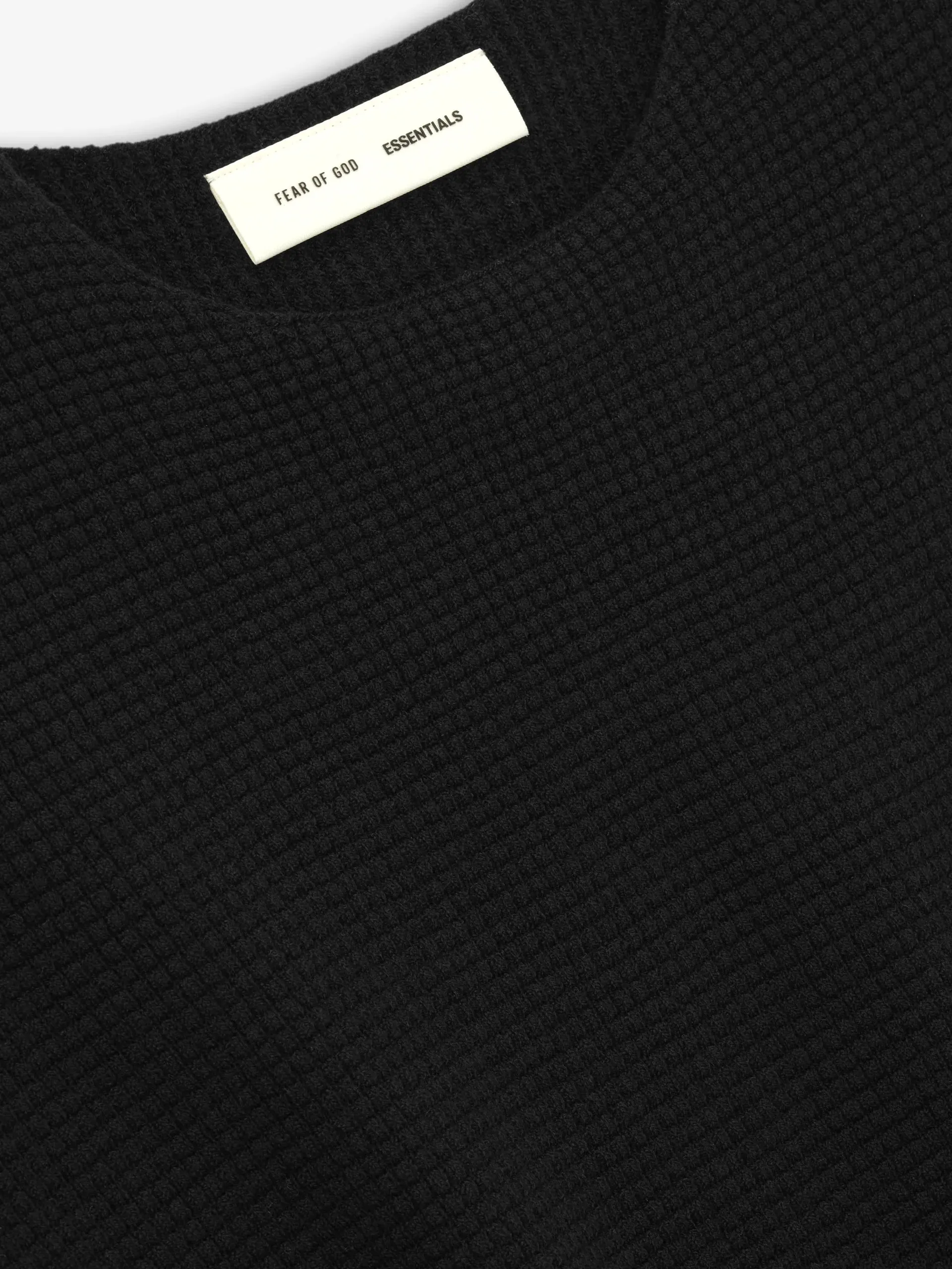 Fear of God ESSENTIALS Waffle Short Sleeve Sweater in Jet Black sold by FOUR Amsterdam product image thumbnail 3