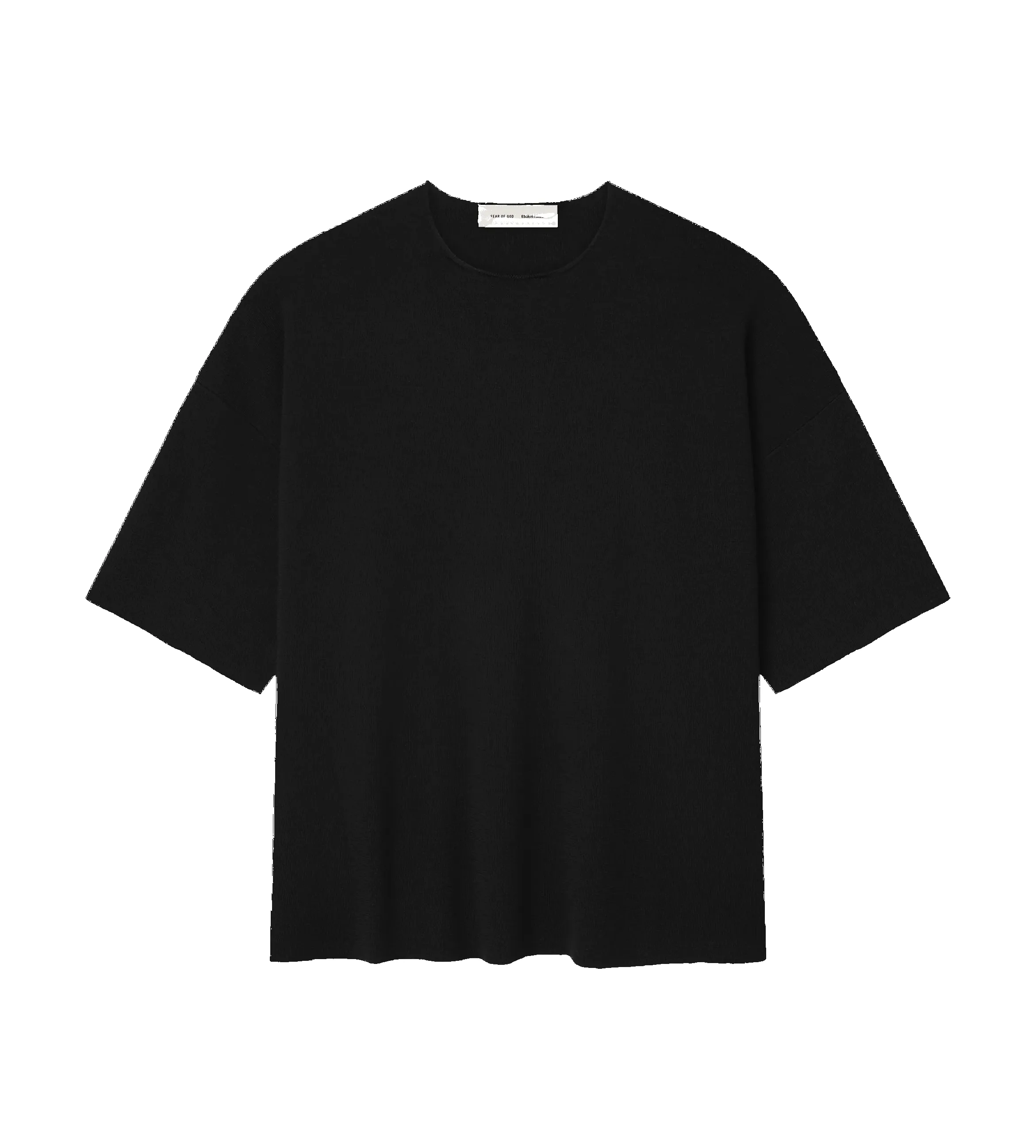 Fear of God ESSENTIALS Merino Short Sleeve Tee in Jet Black sold by FOUR Amsterdam