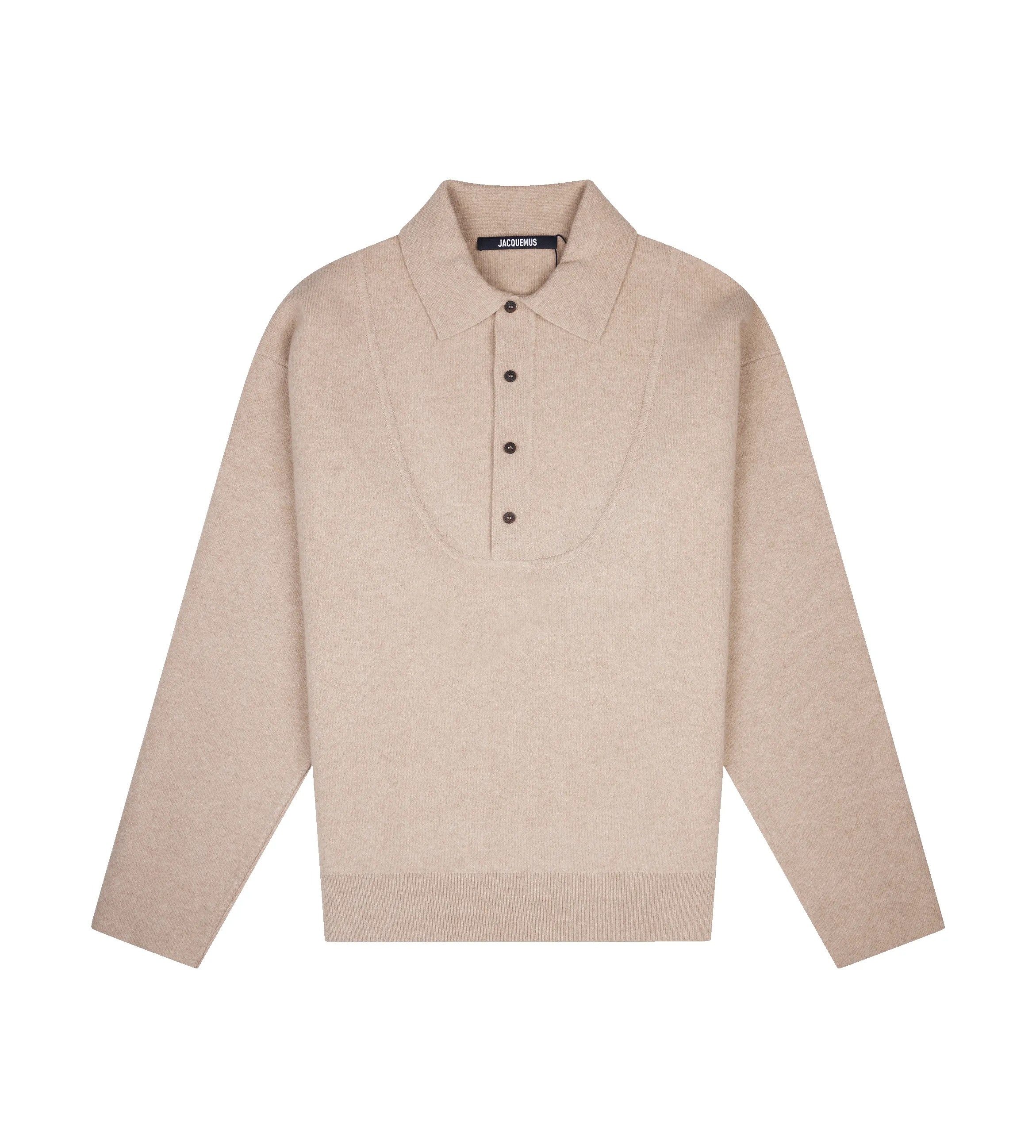 Jacquemus Pallone Knit Polo Sweater in Beige sold by FOUR Amsterdam