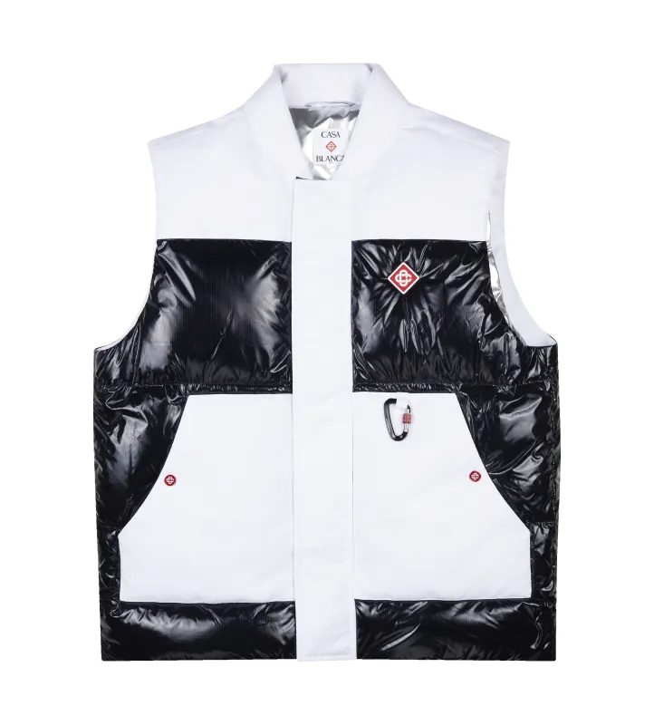Casablanca Ski Down Vest in Black and White sold by FOUR Amsterdam