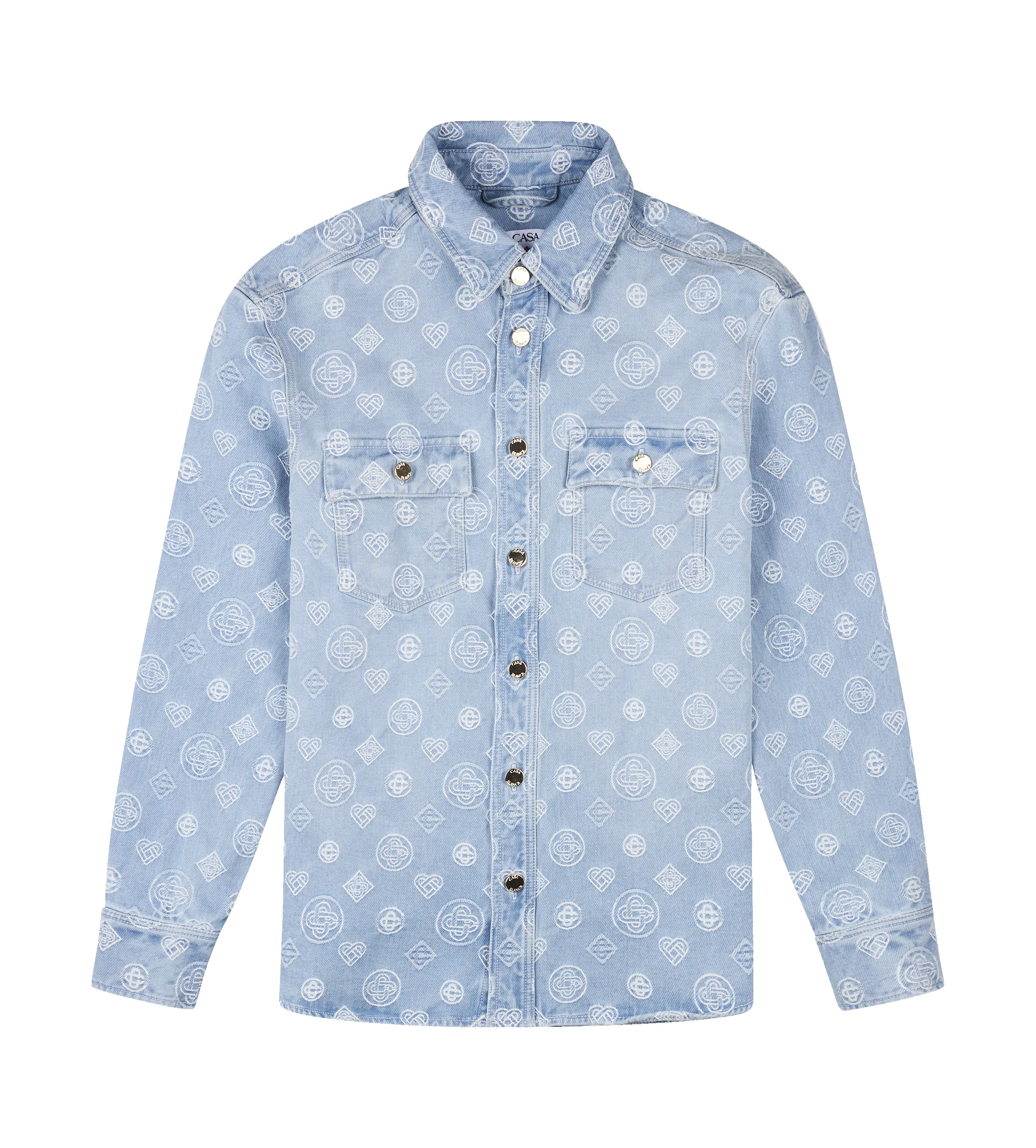 Casablanca Denim Monogram Shirt in Blue sold by FOUR Amsterdam
