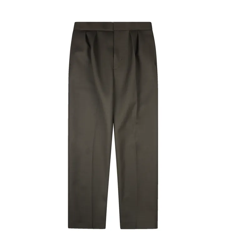 Jacquemus The Citta Tailored Pleated Trousers in Dark Khaki made by FOUR Amsterdam