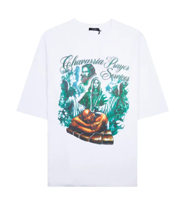 Willy Chavarria Chavarria Prayer Services Northsider Tee in White sold by FOUR Amsterdam