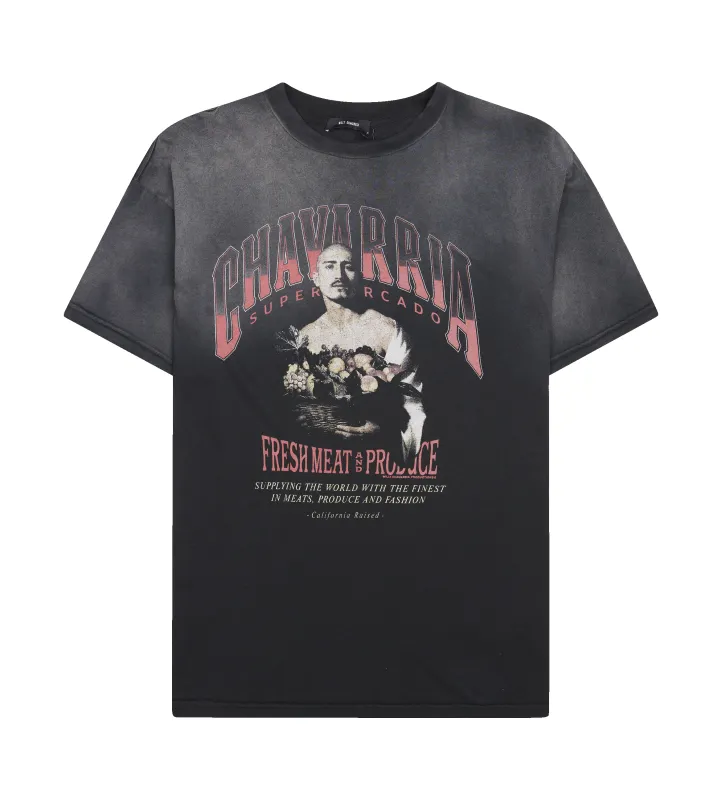 Willy Chavarria San Chachi Produce Easy Tee in Black sold by FOUR Amsterdam