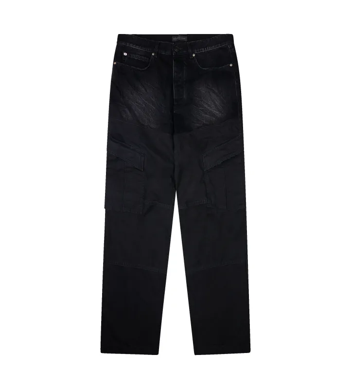 Balenciaga Patched Pants in Black Fade Out sold by FOUR Amsterdam