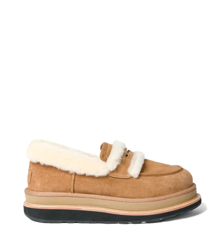 UGG x Sacai Loafer in Chestnut sold by FOUR Amsterdam