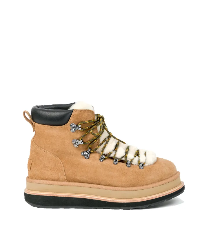 UGG x Sacai Hiker in Chestnut sold by FOUR Amsterdam