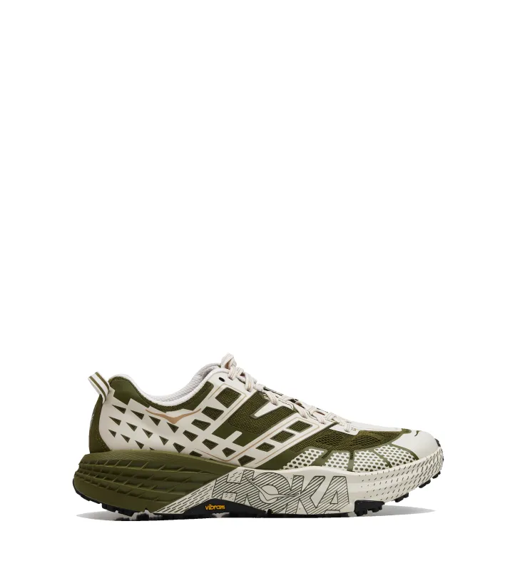 HOKA Speedgoat 2 Sneakers in Moss Green / Rose Cream sold by FOUR Amsterdam