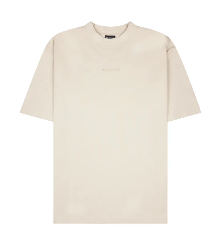 Balenciaga Logo-Embroidered T-Shirt in Light Beige sold by FOUR Amsterdam