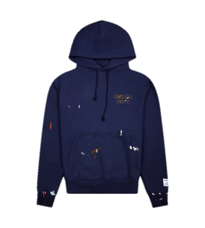 Gallery Dept. GD Paint Logo Hoodie in Vintage Navy sold by FOUR Amsterdam