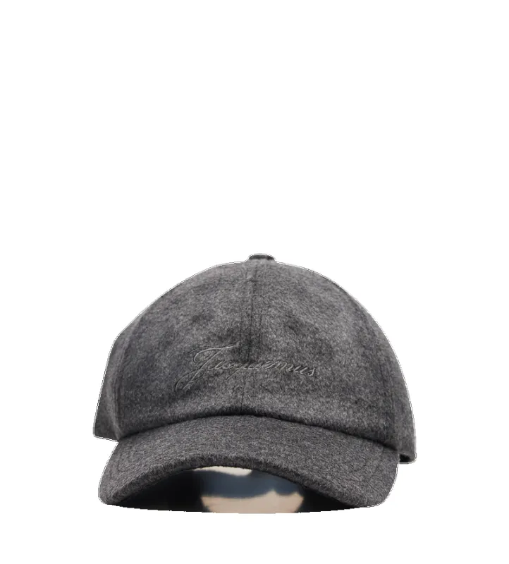 Jacquemus Logo Embroidery Baseball Cap in Dark Grey sold by FOUR Amsterdam
