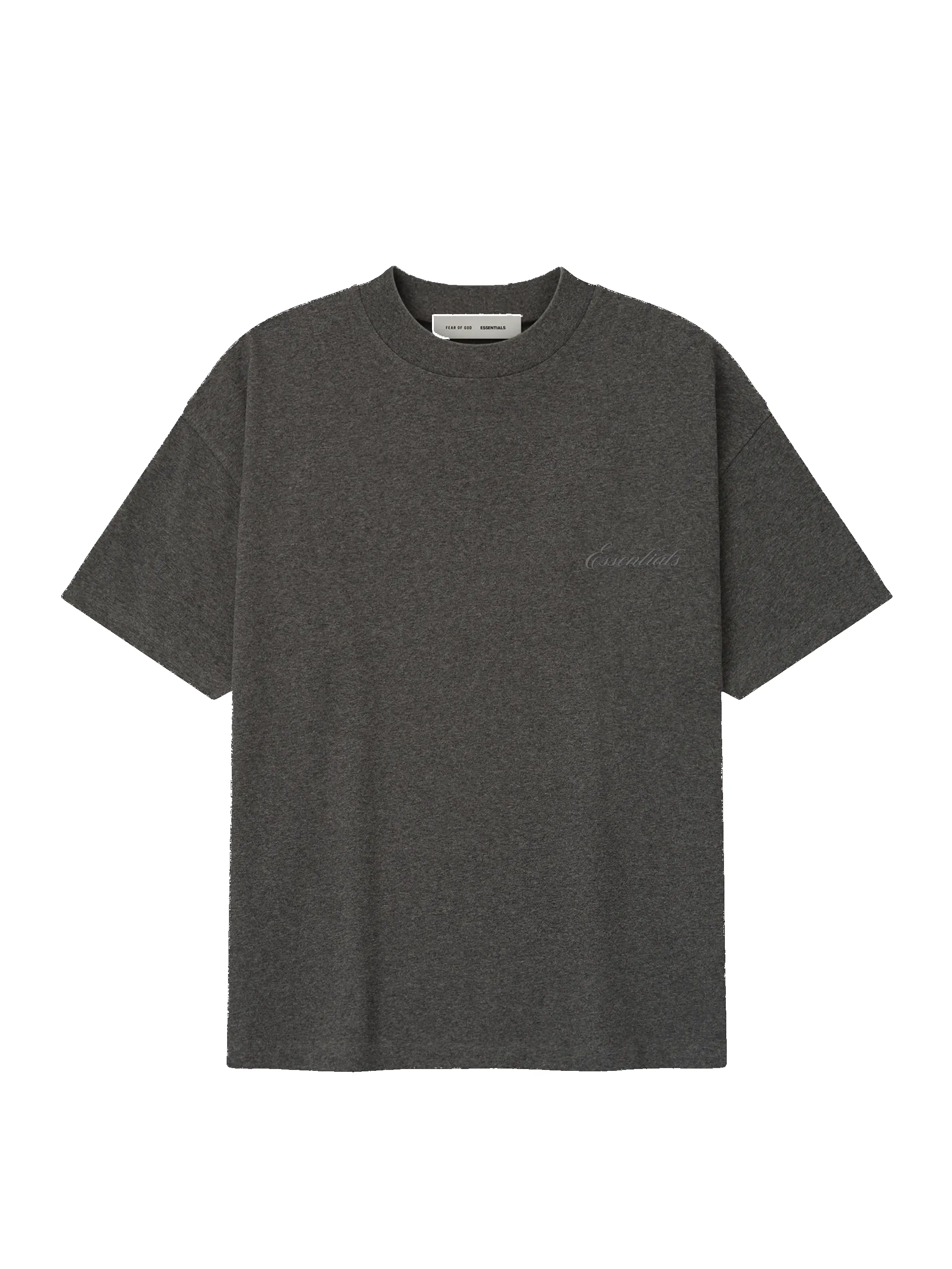 Fear of God Essentials Classic Short Sleeve Tee in Charcoal Heather sold by FOUR Amsterdam