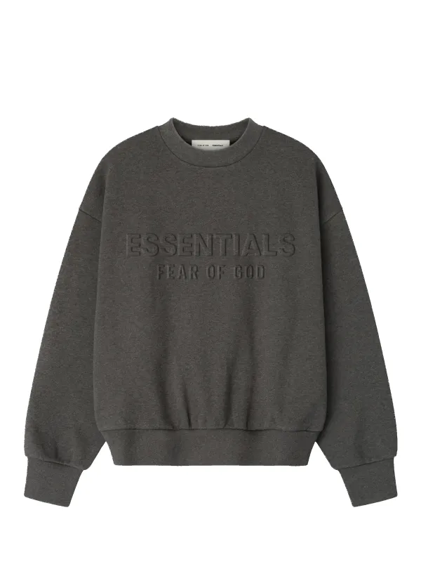 Fear of God Essentials Embossed Classic Crewneck Sweatshirt Charcoal Heather sold by FOUR Amsterdam