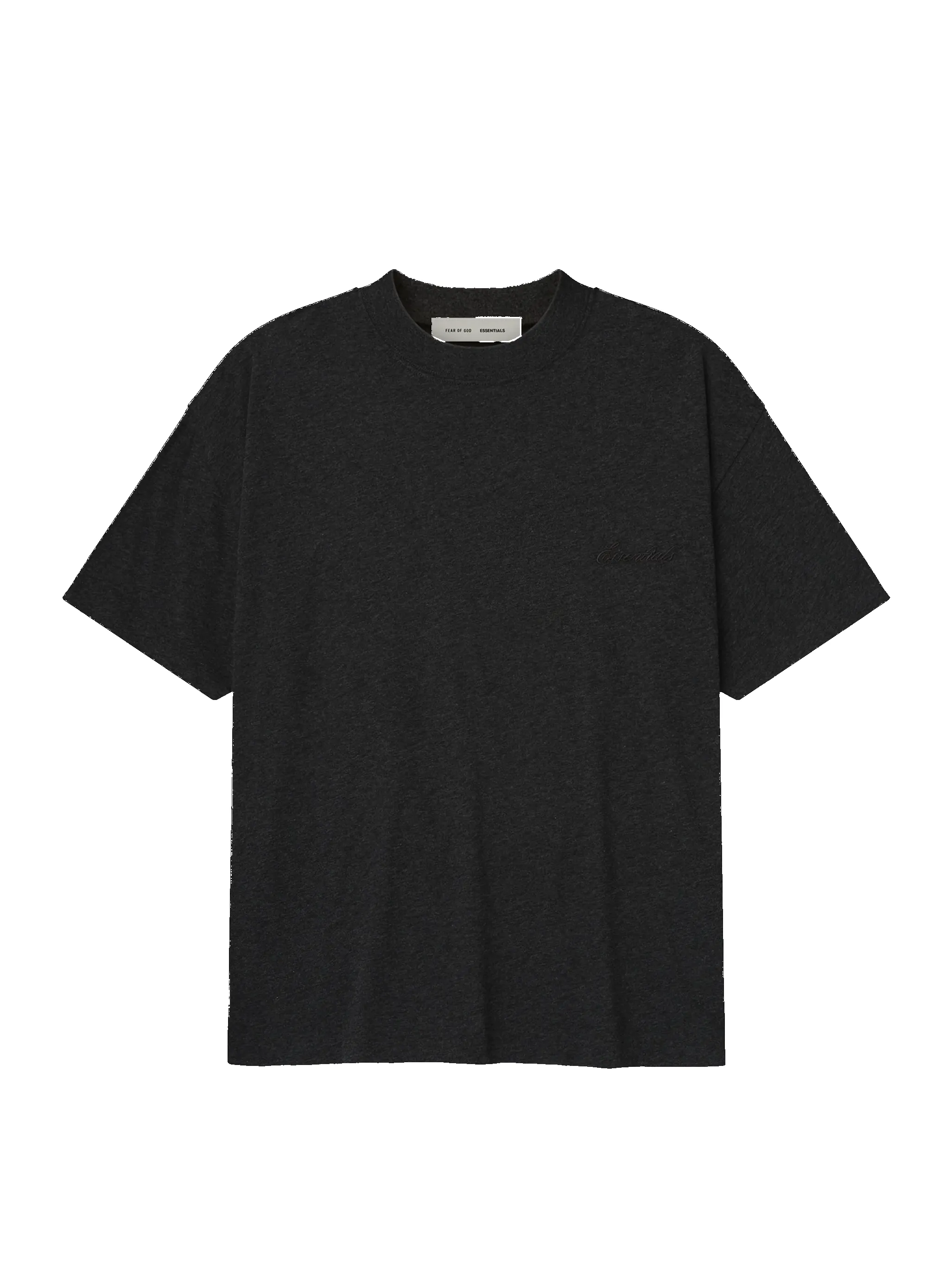 Fear of God Essentials Embroidered Essential Tee in Vintage Black sold by FOUR Amsterdam