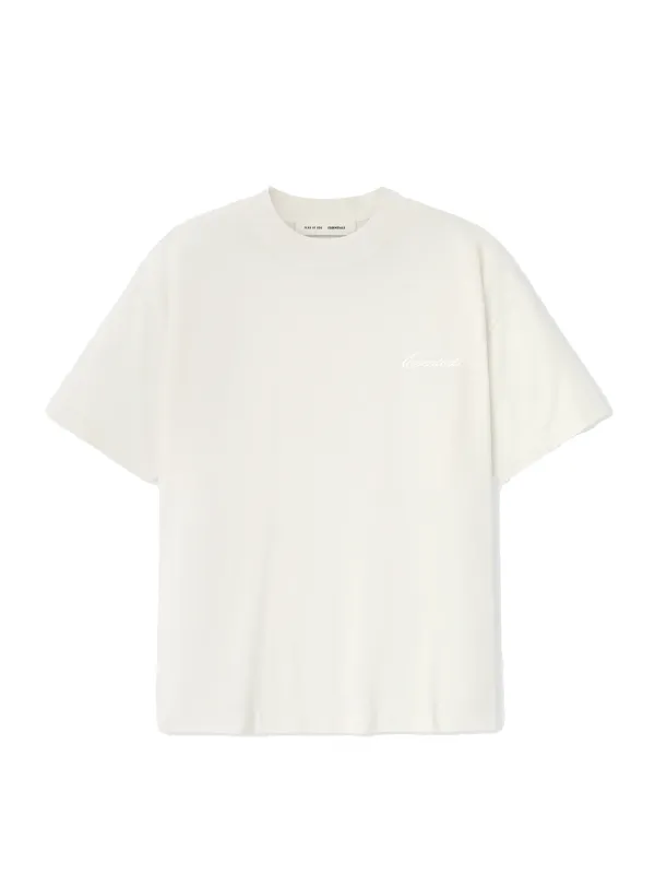 Fear of God Essentials Embroidered Essential Tee in Ivory sold by FOUR Amsterdam
