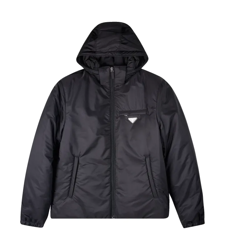 Prada Re-Nylon Puffer Jacket in Black sold by FOUR Amsterdam