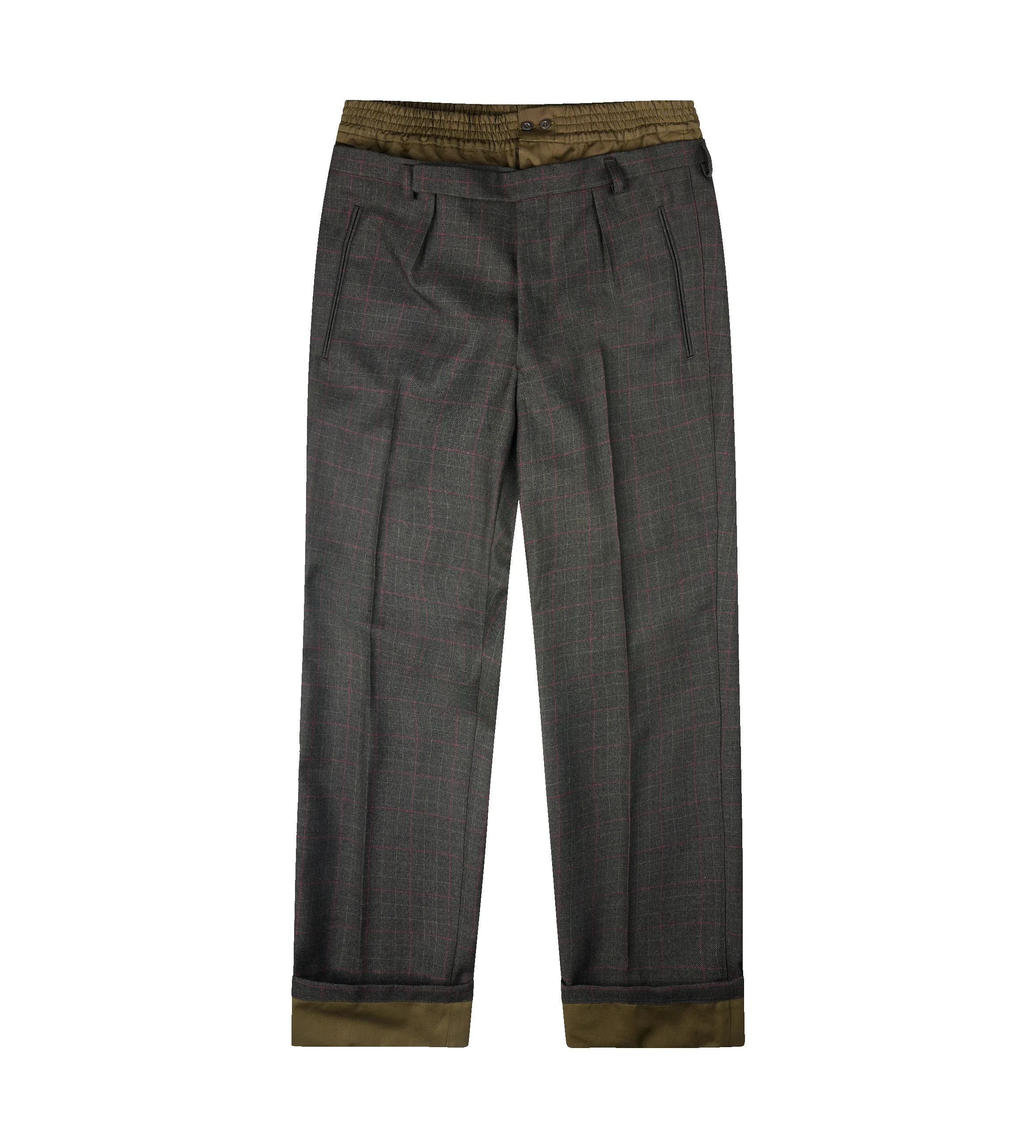 Prada Wool pants with cotton details in Forest Green sold by FOUR Amsterdam