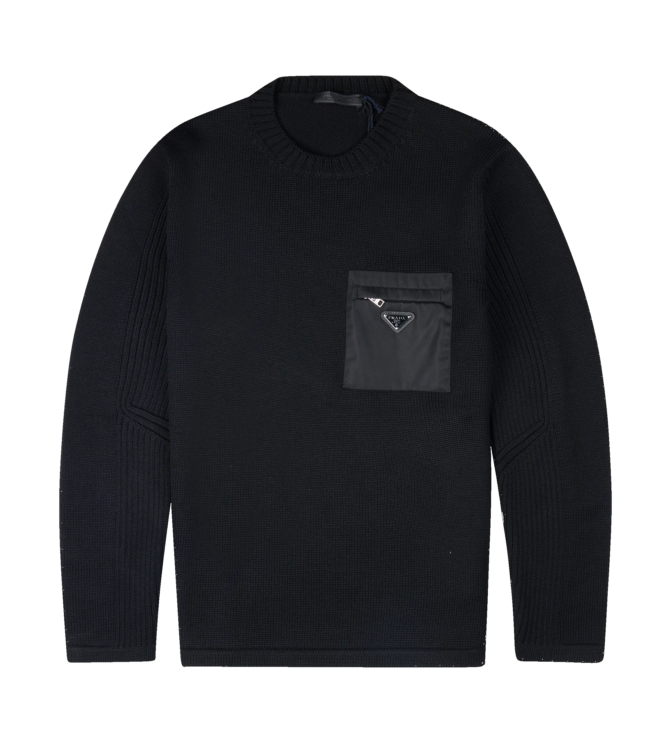 Prada Wool Sweater with Nylon Pocket in Black sold by FOUR Amsterdam